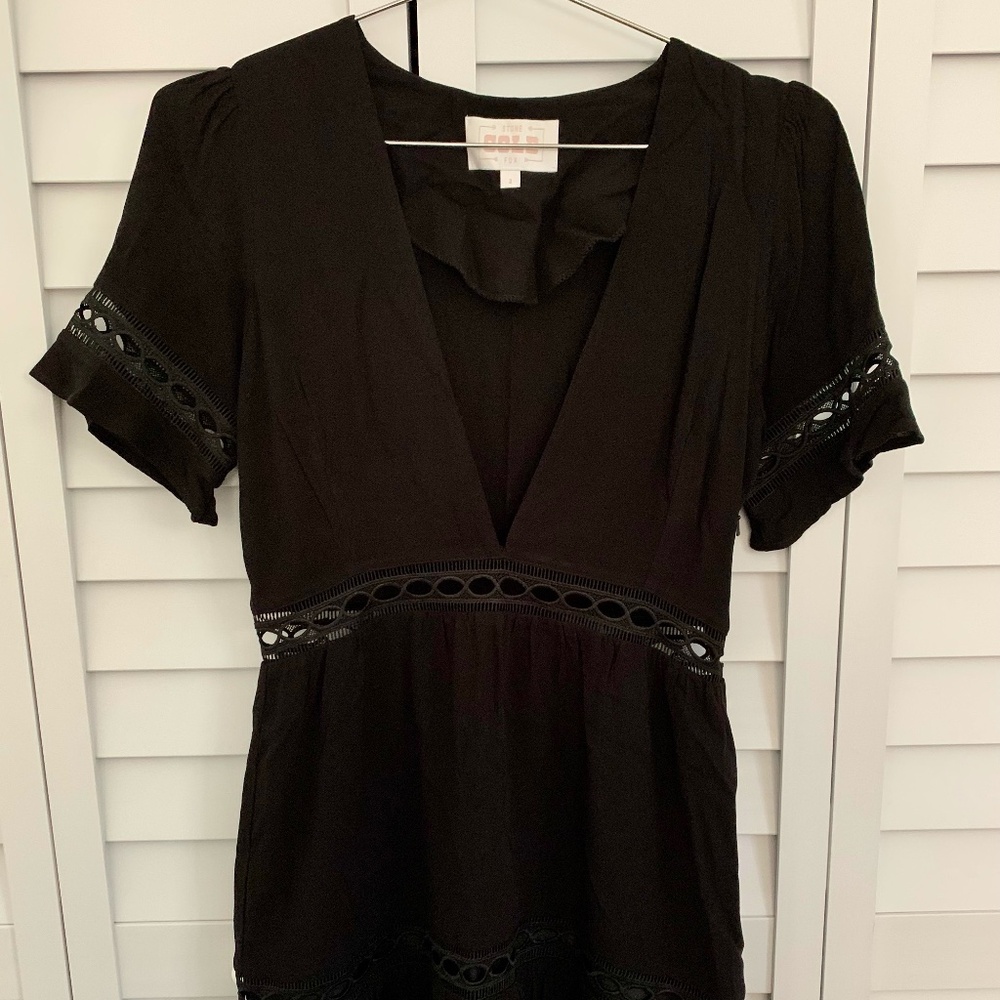 Stone Cold Fox Black Midi Dress Size 2 With Eyelets